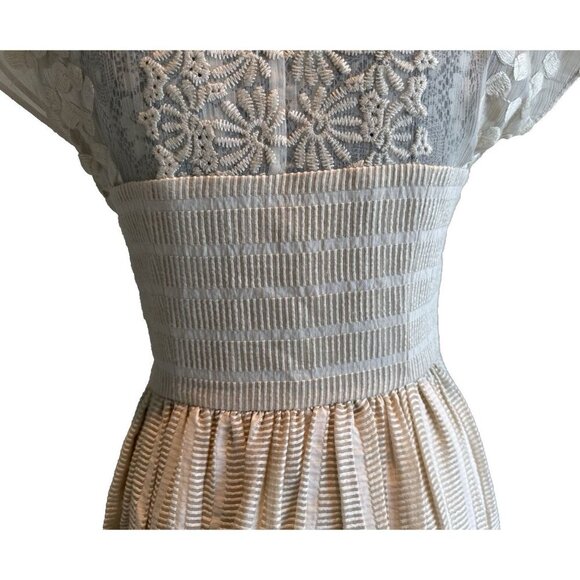 ANTHROPOLOGIE MOULINETTE SOEURS Poema Lace Dress size 6 Ivory fairy BOHO garden - Picture 9 of 16